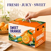 Boîte cadeau orange douce avec poignée, emballage de fruits en carton ondulé personnalisé avec trous d'aération, vente en gros