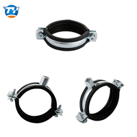 Collier de serrage robuste UTT61 en acier au carbone avec revêtement en caoutchouc, anti-vibration, pour fixation de tuyaux d'eau et de chauffage