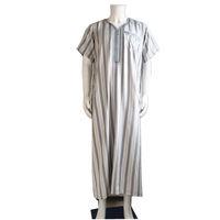 Thobe Brodé de Haute Qualité Style Marocain à Manches Courtes – Thobe Islamique, Abaya