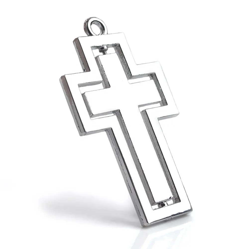 Double Rotatable Crosses 48x31mm Accessories Religious Cross Pendants for Catholic Keychain