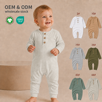 100% biologisch katoenen baby onesies & rompers, baby romper met drukknoopsluiting