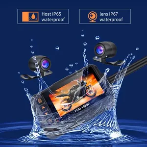 Caméra embarquée pour moto Icreative SE60 3 pouces, étanche, DVR, caméra avant 720P, caméra arrière 480P, enregistreur vidéo en boucle, vision nocturne noire - Product Image 2