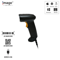 Escáner de Códigos de Barras 1D 2D QR HC-700, USB, Cableado, Portátil, Plug and Play, Sensor CMOS, Negro, para Comercio Minorista, Supermercados, Farmacias, Entrega Express