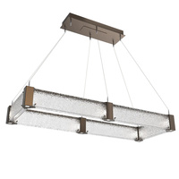 Lustre LED personnalisé en verre et laiton, design nordique moderne, rectangulaire linéaire, pour hôtel et salon