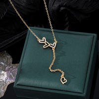 Material de aleación moda corazón forma clavícula cadena ajustable minimalista versátil venta al por mayor reducido colgante collares para mujeres