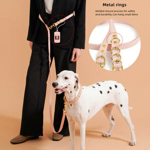 Conjunto de <span class=keywords><strong>collar</strong></span> y correa de perro de lujo, Correa manos libres, a mano de cuerda trenzada PVC, Correa multifunción para mascotas con juego de <span class=keywords><strong>collar</strong></span> - Product Image 5