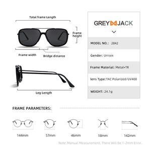 Gafas de Sol para Mujer Greyjack, Negras, Montura Metálica TR, Lentes TAC Polarizadas con Protección UV400, para Conducir, Protección Solar, Moda, Aire Libre - Product Image 5