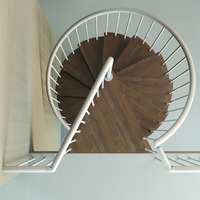 Canada/Australie/États-Unis/Royaume-Uni Escalier en colimaçon moderne en métal pour intérieur, avec garde-corps en verre, écologique et durable, pour villa australienne