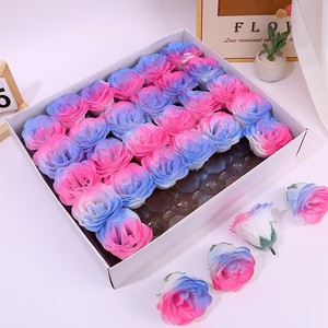 Sapone a Forma di <span class=keywords><strong>Rosa</strong></span> in Cristallo Qibai, Fiori Artificiali in Tessuto Dorato e <span class=keywords><strong>Rosa</strong></span>, Bouquet <span class=keywords><strong>Blu</strong></span>, Confezione Regalo per Matrimonio - Product Image 4