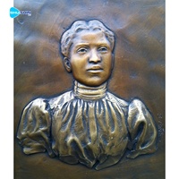 Plaque murale en bronze sculptée à la main, bas-relief, portrait, sculpture classique, art figuratif, panneau