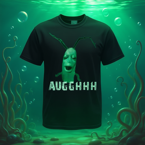 T-shirt Cursed Plankton Meme noir avec imprimé Augghhh, taille adulte unisexe - Product Image 3