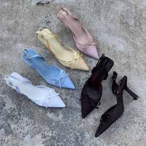 <span class=keywords><strong>Sandalias</strong></span> de <span class=keywords><strong>Tacón</strong></span> Alto para Mujer, Estilo Africano 2026, con Lazo, Destalonadas, Punta en Pico, <span class=keywords><strong>Tacón</strong></span> Fino, Estilo Sexy para Club, Uso Diario, Fiestas al Aire Libre - Product Image 1