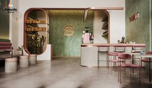Diseño Interior Moderno y Ecológico para Cafetería, Reciclable, con Barra y Muebles de Exhibición Personalizados, Materiales Adaptables - Product Image 4