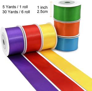 Cinta de Raso Lisa Blanca de Doble Cara, 196 Colores Sólidos, 100 Yardas por Rollo, de Fábrica - Product Image 2