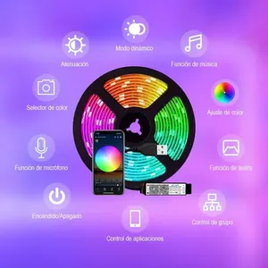 5m Audioritmica RGB LED tubi Multicolor Tira con BT USB App per Gamer pz