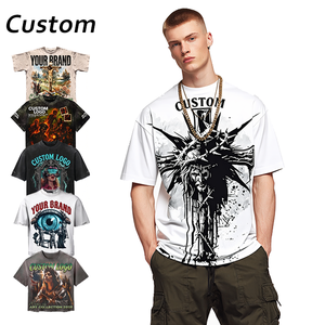 Camiseta Extra Grande de Estilo Vintage con Lavado Ácido para Hombre, 260 GSM, Algodón Grueso, Estilo Urbano Desgastado, Logotipo Personalizado, Camisetas de Primera Calidad para Hombre - Product Image 1