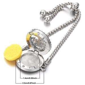 Hot Sale verstellbares Paar Armband Baum des Lebens Verschiedene Muster Schiebe knopf Aroma therapie Diffusor Armband für Frauen Männer - Product Image 2