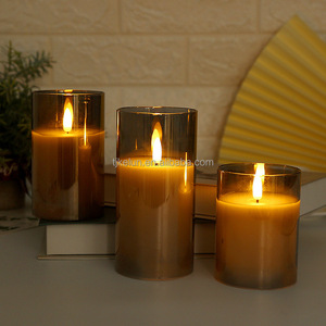 GJ-LC013 Bougies LED sans flamme en verre en gros, bougies LED sans flamme en cire à piles, bougies LED de Noël, décoration d'intérieur avec télécommande - Product Image 2