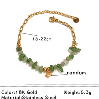 Bracelet pendentif en perles de pierre naturelle HWASAN, résistant à la décoloration, en acier inoxydable, tendance estivale, bijoux à la mode