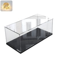 Vente en gros d'usine, modèle d'exposition personnalisé en acrylique de la marque JYM pour voitures et jouets, avec boîte anti-poussière, base noire, épaisseur 3-20 mm