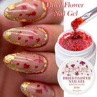 LILYCUTE 8ml Gel de Peinture pour Ongles aux Fleurs Séchées Colorées, Étiquette Privée, Gel Pailleté Naturel pour Nail Art, Vernis à Ongles pour Salon