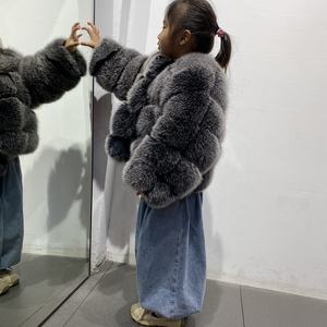 2025 Bomber invernale caldo per bambini da <span class=keywords><strong>bambina</strong></span> 2-7 anni capispalla personalizzati in vera pelle con vera pelliccia di <span class=keywords><strong>volpe</strong></span> - Product Image 6
