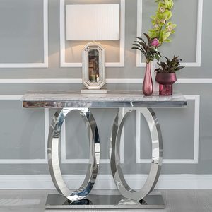 Table de <span class=keywords><strong>Console</strong></span> luxueuse et moderne en marbre chromé, en acier inoxydable, idéal pour le couloir, les meubles d'hôtel de maison - Product Image 1