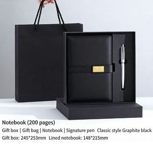 New High-Value Business Minimalist <b>Notebook</b> Gift Box <b>Set</b> Thread-Bound Binding Thickened Pages Customized Engraving Logo Printing - Product Image 2