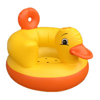 Canapé-lit gonflable en PVC pliable en forme de canard jaune tigre pour bébé, enfant, pour s'asseoir, s'incliner et manger