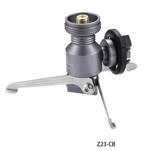 Campingmoon Z23CB Supporto Portatile in Lega di Alluminio per Fornello a <span class=keywords><strong>Gas</strong></span> da Campeggio con Tre Gambe e Adattatore - Product Image 3