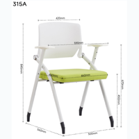 Chaise de conférence ergonomique moderne pliable et empilable OEM personnalisée, avec cadre en fer, assise en mousse moulée et dossier solide, pour chambre à coucher