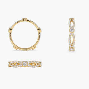 Anillo de Eternidad con Diamantes Infinitos de 14K, Oro Sólido Amarillo, Blanco y Rosa, 0.88CT, Diamantes Naturales con Baño de Rodio, Regalo de Joyería - Product Image 5