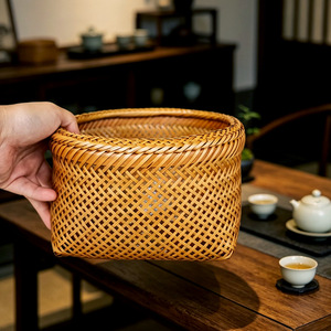 <b>Bamboo</b> Woven Storage Basket Rectangle Handmade For Kitchen Food <b>Container</b> - Product Image 1
