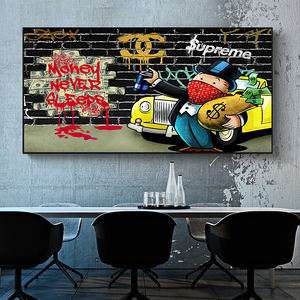 <span class=keywords><strong>Alec</strong></span> Monopoly HD arte dinero nunca dormir lienzo póster lienzo impreso pintura <span class=keywords><strong>cuadro</strong></span> decorativo para oficina sala de estar decoración del hogar - Product Image 2