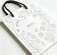 Bolsa de Regalo de Papel con Asas de Cuerda de Algodón, Impresión de Logotipo Personalizado, Ecológica, con Estampado Dorado en Relieve, para Promoción