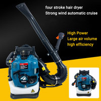 Souffleur à Dos à Moteur Thermique 4 Temps Haute Puissance pour Nettoyage de Neige de Jardin Équipement d'Extérieur Bricolage Source d'Air