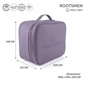 PVC Embossed Label Zipper Waterproof Hanging Large Capacity Travel Fashion Cosmetic Bag H19xW25xD12cm - Product Image 1