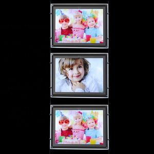 Light up Rectangle <b>Frame</b> LED Acrylic Frameless Picture Holder Desktop <b>Mount</b> Lighted Plastic Advertising Signs - Product Image 1