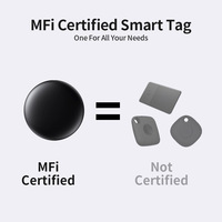 Pelacak Kunci Pintar MFi Baru, Pencari Kunci, Anti Hilang, Mini, Perangkat Pelacak Real Time, Pelacak Hewan Peliharaan Anjing, untuk IOS dan Android
