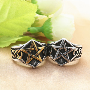 Yunnique – bague rétro en argent pour hommes, étoile à cinq branches, en acier inoxydable, style Punk, bijoux, cadeau - Product Image 4