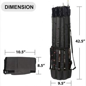 Échantillon gratuit : Sac de transport pour cannes à pêche, Housse de protection pour cannes à pêche, Sac de transport en tissu Oxford durable pour équipement de pêche, Cadeaux de pêche pour hommes - Product Image 6