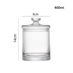 400ml 주방용 원형 투명 유리 식품 보관 용기 (유리 뚜껑 포함, 쿠키, 샐러드, 젤리, 사탕 보관용) - Product Image 6