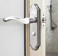 Serrure de sécurité en acier inoxydable pour salle de bain avec entraxe de 35-40 mm, sans clés, idéale pour hôtels, villas, appartements
