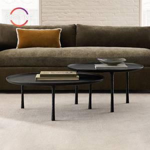 <span class=keywords><strong>Mesa</strong></span> de centro <span class=keywords><strong>redonda</strong></span> anidada con acabado de cobre oscuro Vintage, tamaño de sala de estar minimalista, <span class=keywords><strong>mesa</strong></span> combinada <span class=keywords><strong>redonda</strong></span>, Salón bajo - Product Image 1