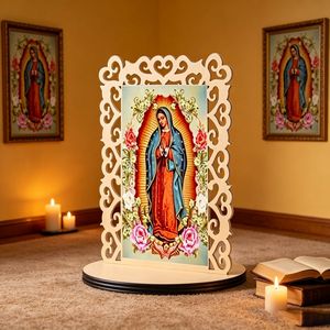 Statuette in <span class=keywords><strong>Legno</strong></span> della Madonna di Guadalupe Cornici con Immagini della Vergine di Guadalupe Bomboniere per Battesimo <span class=keywords><strong>Centrotavola</strong></span> per Battesimo - Product Image 1
