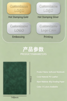 Ensemble cadeau de bloc-notes en acier inoxydable personnalisé avec logo, produits de bureau promotionnels faits à la main, haut de gamme, entreprise, nouvel an