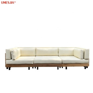 Divano componibile modulare in <span class=keywords><strong>teak</strong></span> Caicos per esterni, personalizzabile, con bracciolo sinistro/destro, cuscini, divano ad angolo a forma di L con tavolino da caffè - Product Image 1