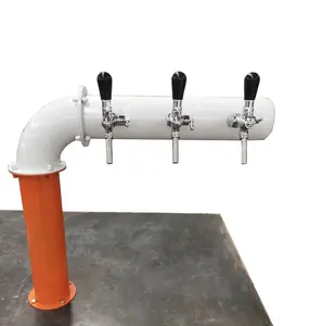 2024 Hot Sale L Shape Orange and White Color Beer Tower with High-Quality Taps, L Type Bar Column