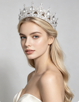 Couronne de mariée européenne en strass rouge en forme de goutte d'eau, accessoire photo pour mariage et dîner