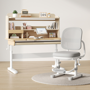 Escritorio de aprendizaje para niños de alta calidad, muebles para el hogar ajustables en altura, mesa de estudio ergonómica de madera para niños y silla con estantería - Product Image 5